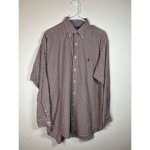 Mens Polo Ralph Lauren Gingham Button Down Shirt Long Sleeve Classic‎ Fit